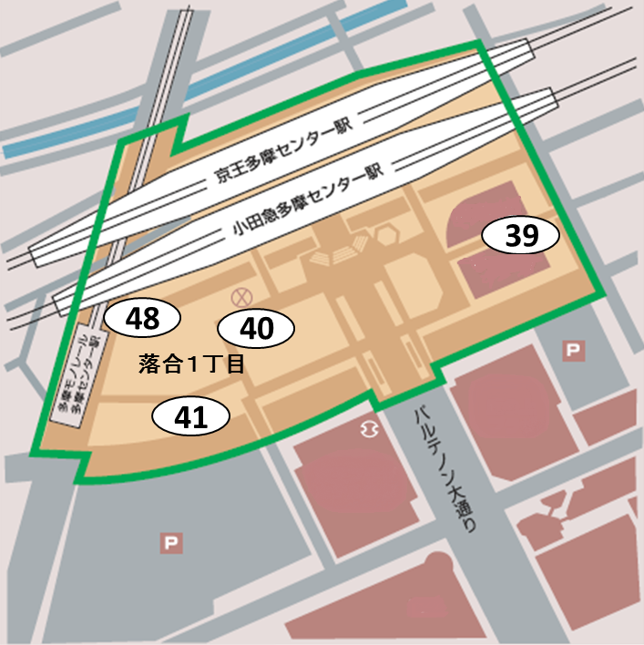 地図：多摩センター駅周辺まち美化重点区域