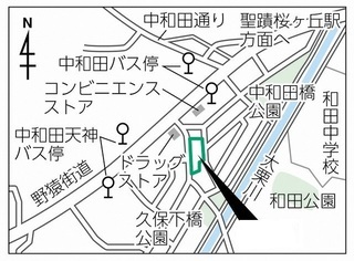地図：大栗川・かるがも館案内