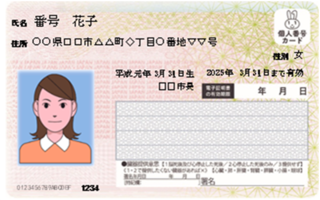 写真：マイナンバーカード見本
