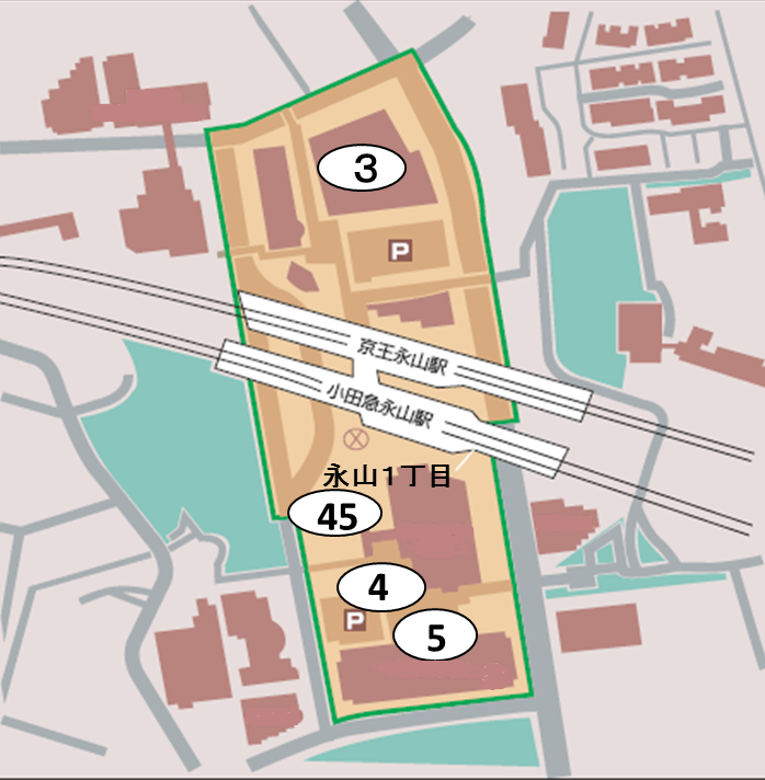 地図：永山駅周辺まち美化重点区域