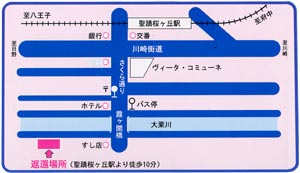 多摩市第3放置自転車等保管場所の地図