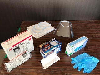 写真:コロナウイルス感染症対策の消耗品