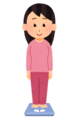 体重計に乗っている大人のイラスト