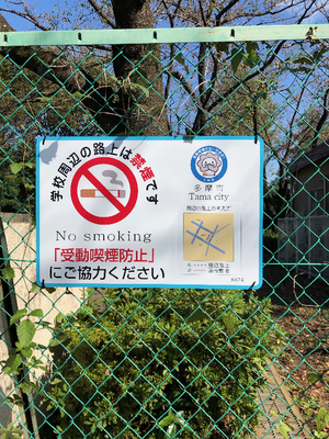 写真：学校等の周辺の禁煙を促す看板