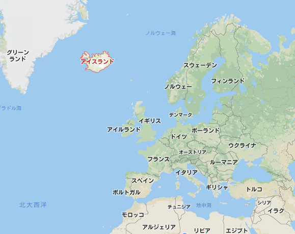 地図：アイスランド共和国