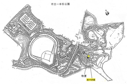 写真：炭やき窯案内図