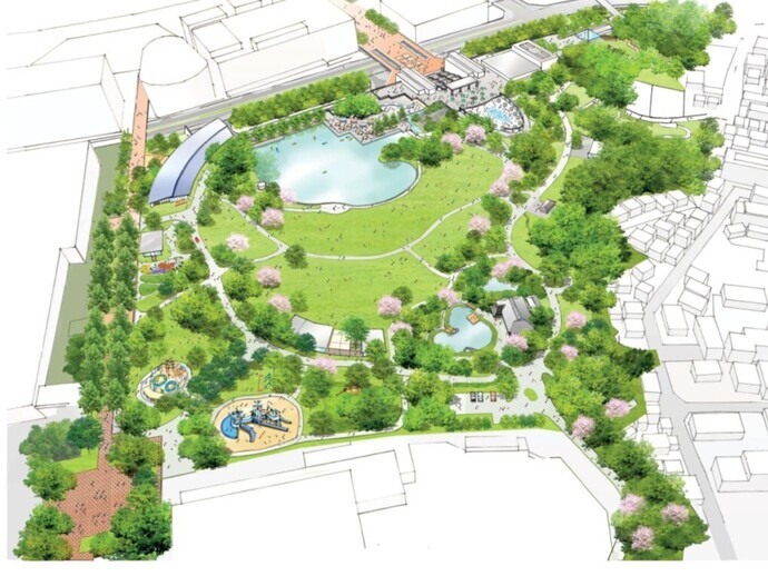 イラスト：多摩中央公園　クリエイティブ・キャンパスパーク計画イメージ