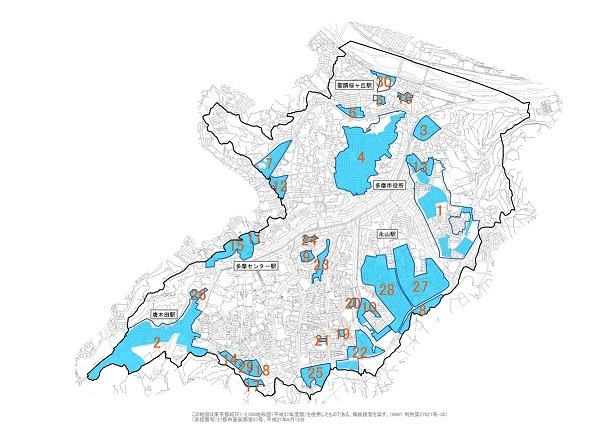 地区計画位置図の地図