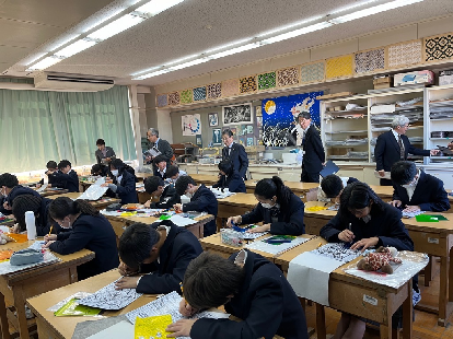 写真:令和5年度第2回 中学校授業見学の様子