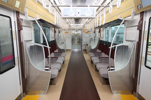 写真：新型車両「5000系」の座席2