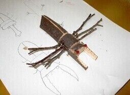 木の枝を組み合わせて作った昆虫の写真