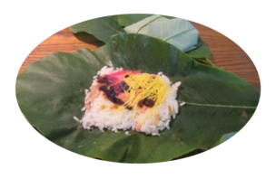 講座で作った朴葉寿司の写真