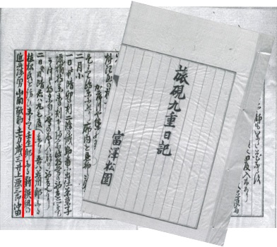写真：「旅硯九重日記」1864年（元治元）／（多摩市教育委員会蔵・富澤家文書）