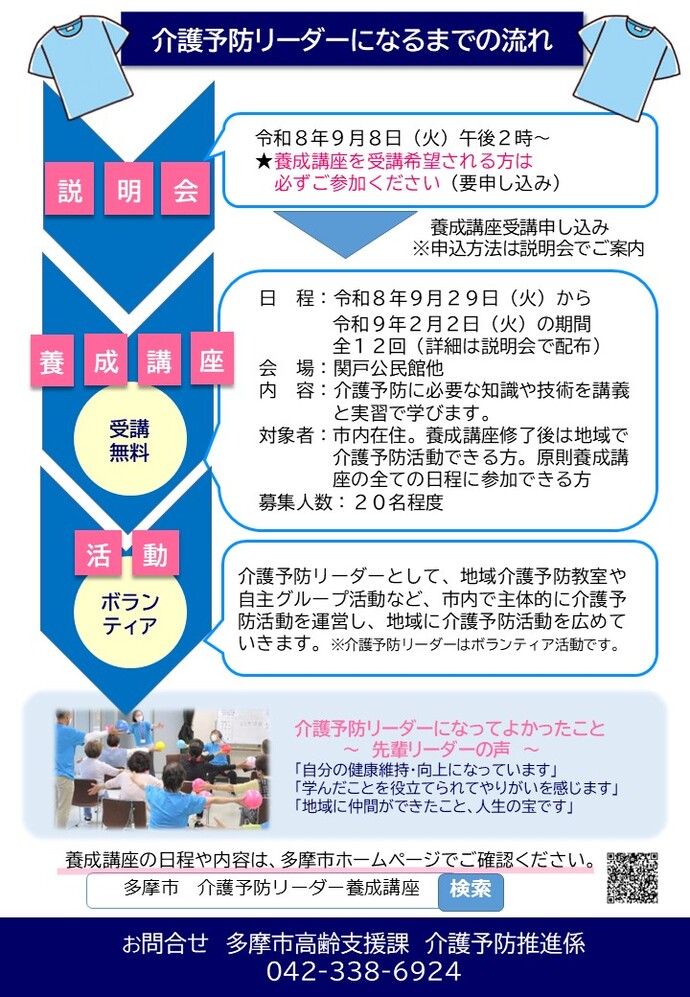 介護予防リーダー養成講座募集チラシ裏面