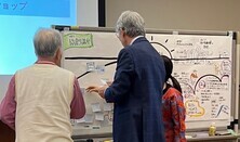 写真：協創講座　ふせんを貼り付ける様子2