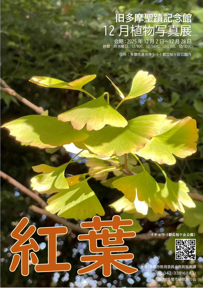 旧多摩聖蹟記念館2025年12月植物写真展ポスター