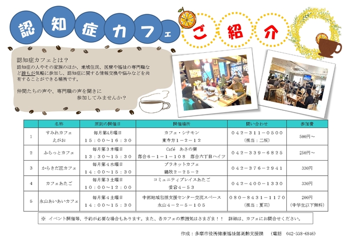 認知症カフェ一覧