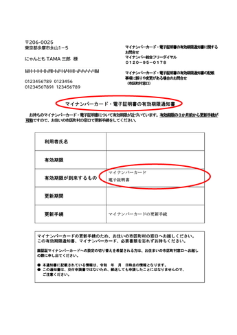 通知書の見本