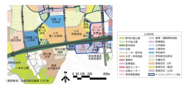 南多摩尾根幹線沿道の土地利用の状況