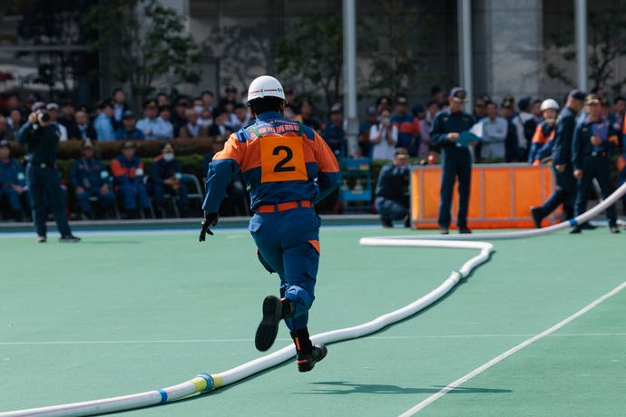 写真：操法審査中の様子