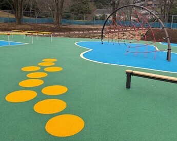 ケンケンパの遊びができる地面