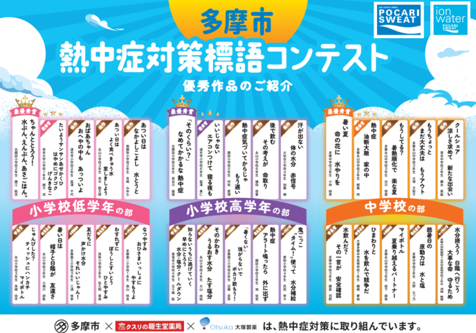 多摩市熱中症対策標語コンテスト優秀作品のご紹介